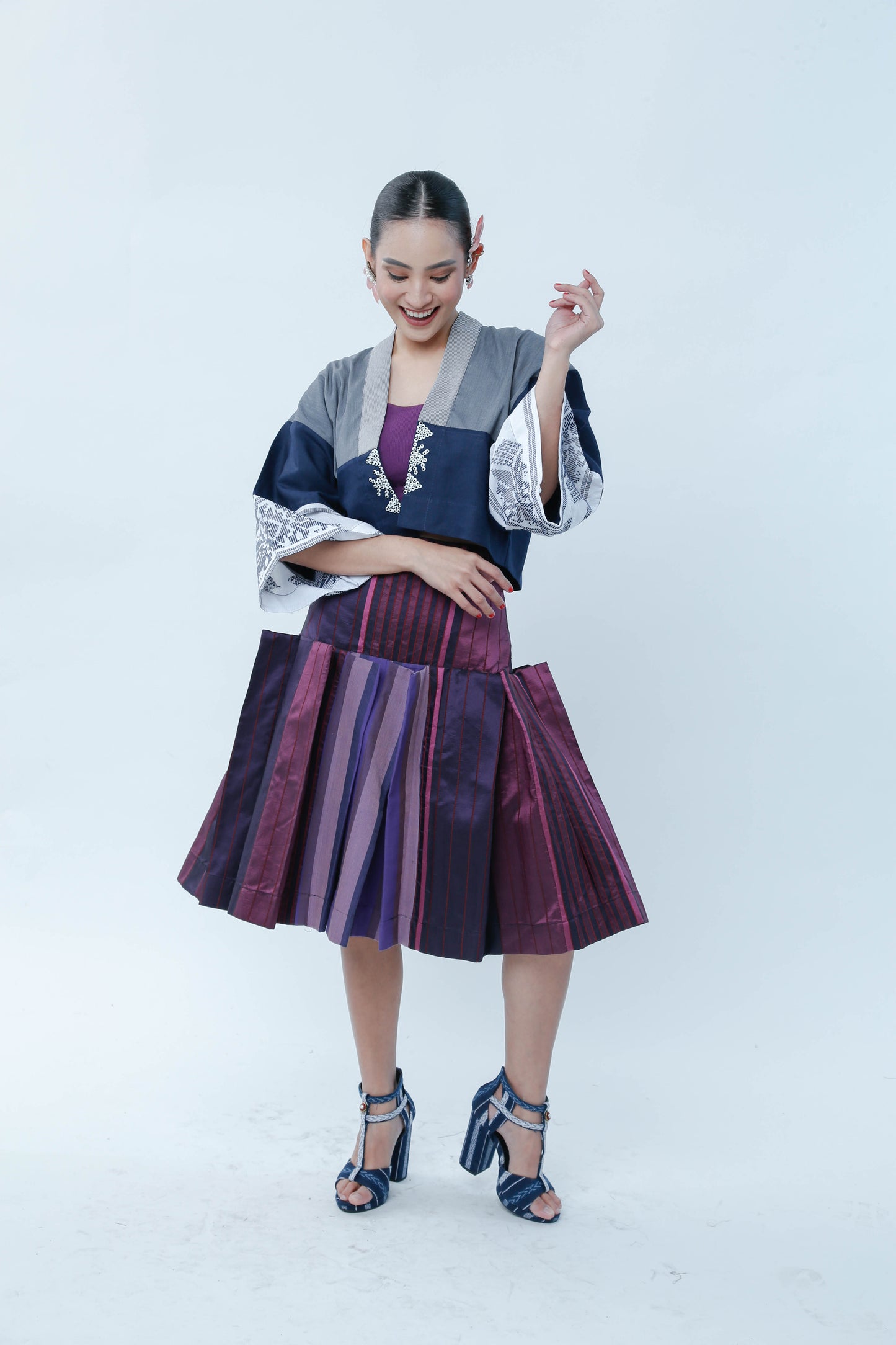 Crop Kimono with Cotton Inaul