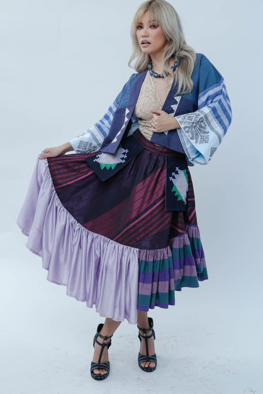Ube Manila Skirt with Yakan Pockets