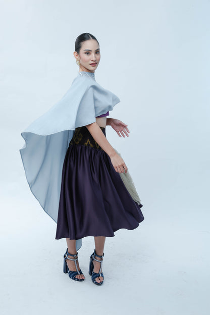 Agaw Pansin Cape in Charmeuse Blue