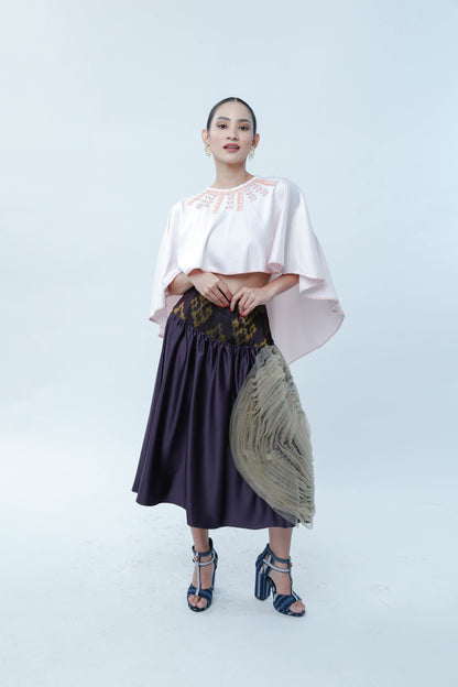 Agaw Pansin Cape in Charmeuse Blue