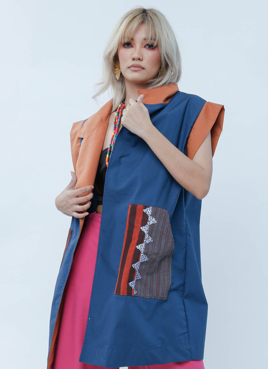 Inusara Trench in Blue Brown with Kantarines