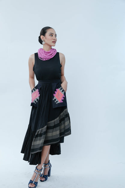 Manila Skirt in Black with Yakan Pocket