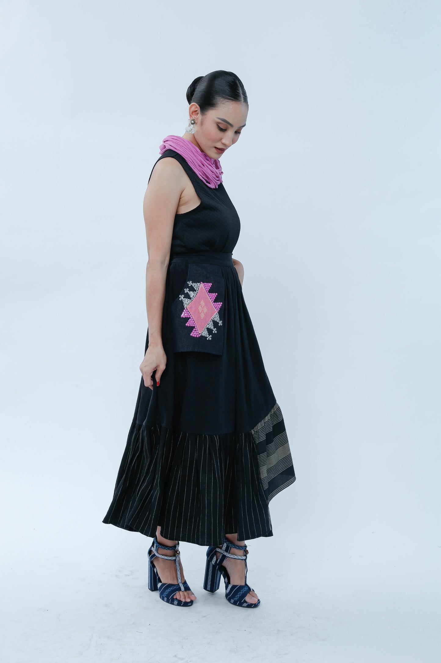 Manila Skirt in Black with Yakan Pocket