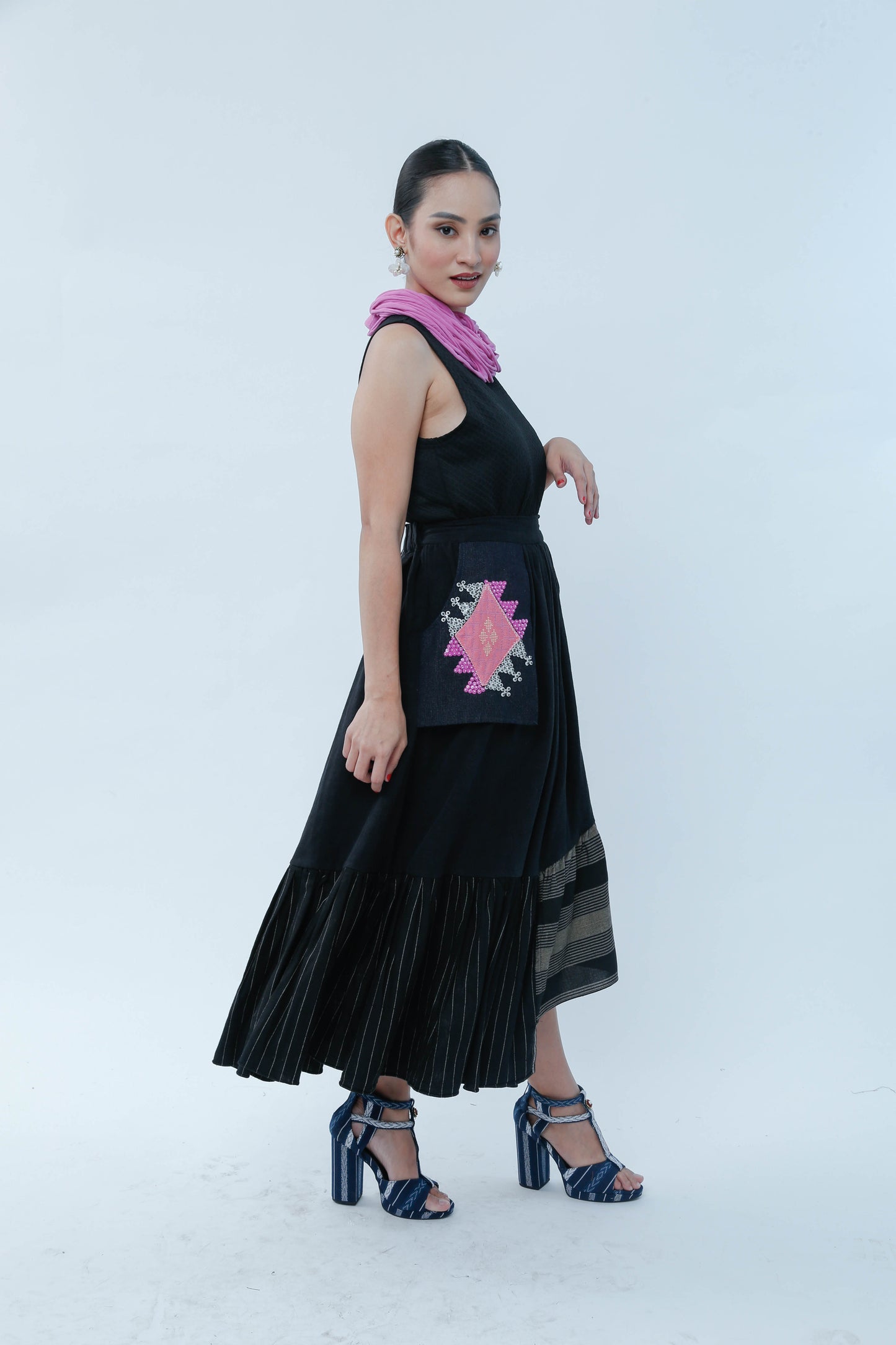 Manila Skirt in Black with Yakan Pocket
