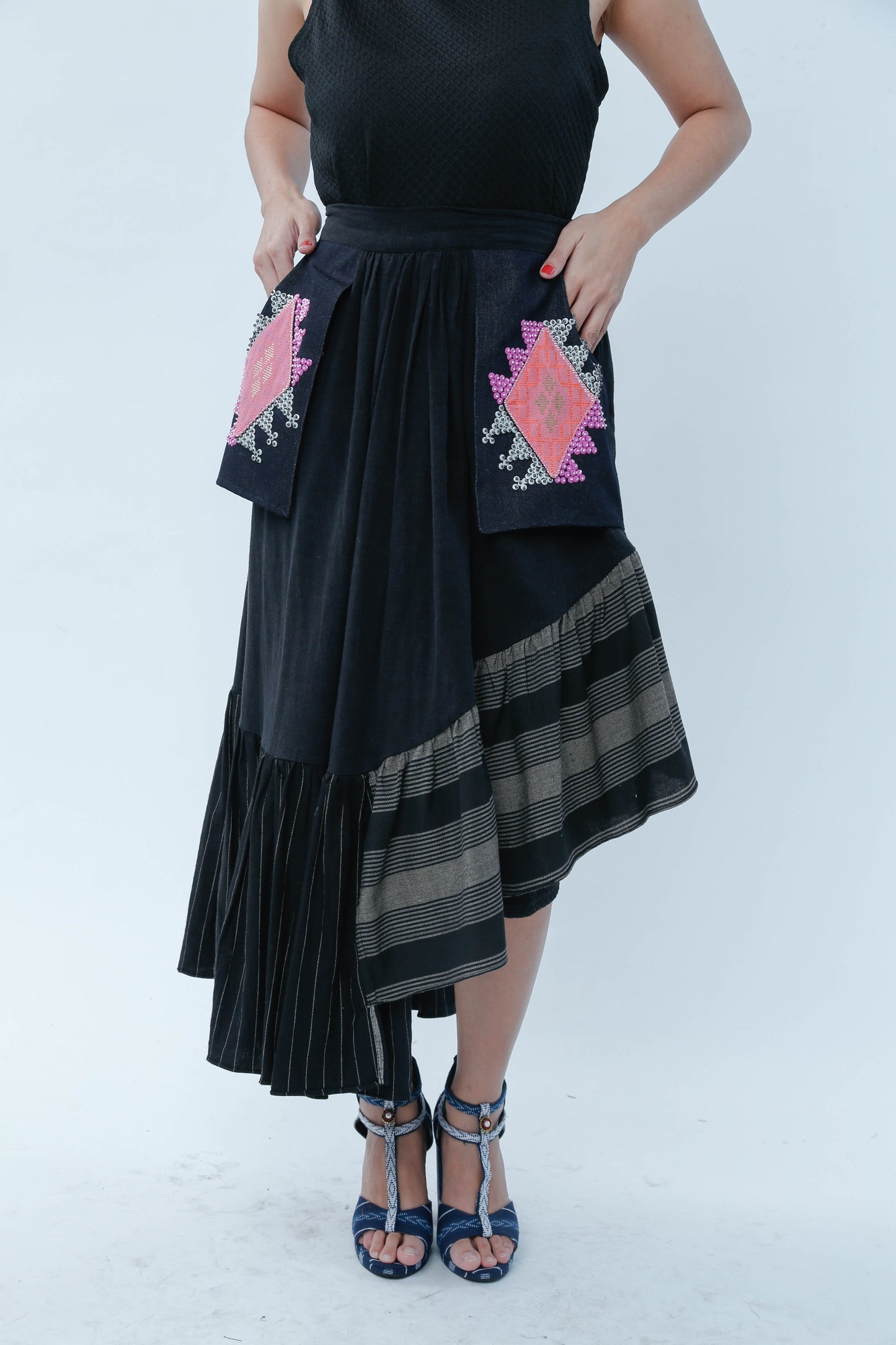 Manila Skirt in Black with Yakan Pocket