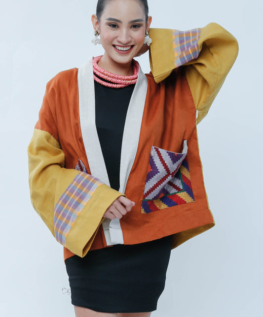 Samurai Kimono in Mustard with Pisyabit Pocket