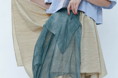 Patong Patong Skirt With Blue Green Piña Flap