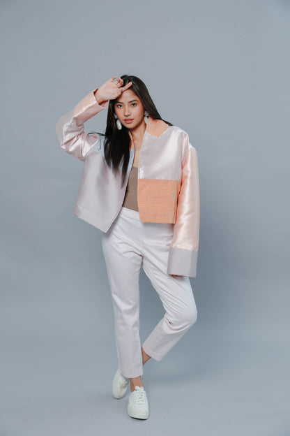 Feeling GenZ Oversized Jacket in Metallic Pastel