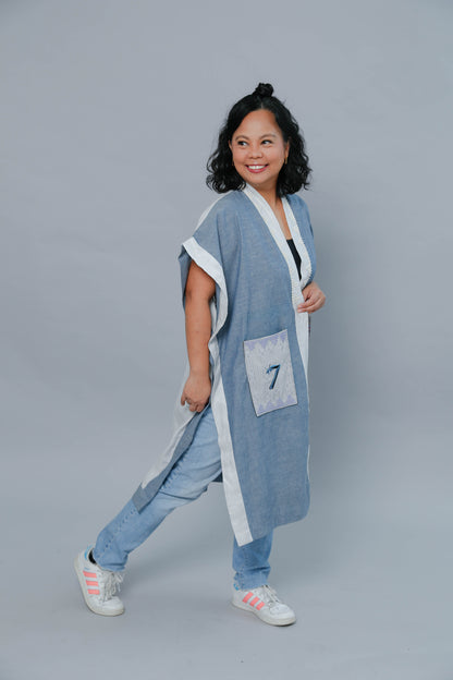 Glamorosa Poncho in Denim Chambray