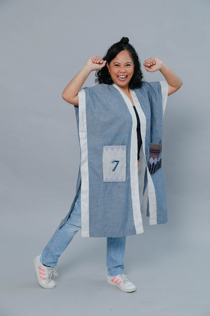 Glamorosa Poncho in Denim Chambray