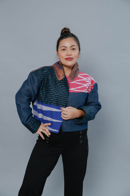 Rockstar Jacket with Ikat of Cordillera and Hablon of Negros