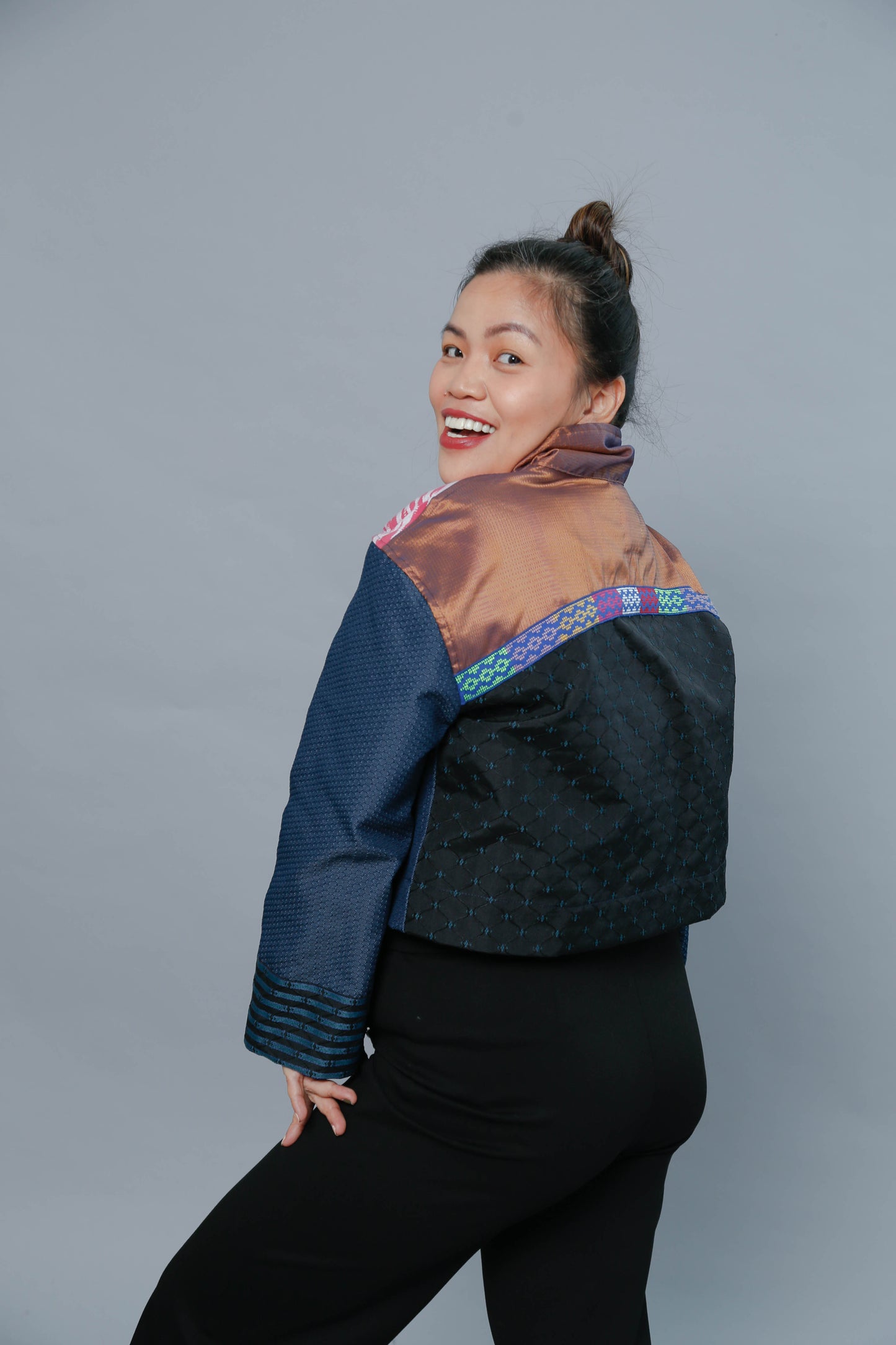 Rockstar Jacket with Ikat of Cordillera and Hablon of Negros