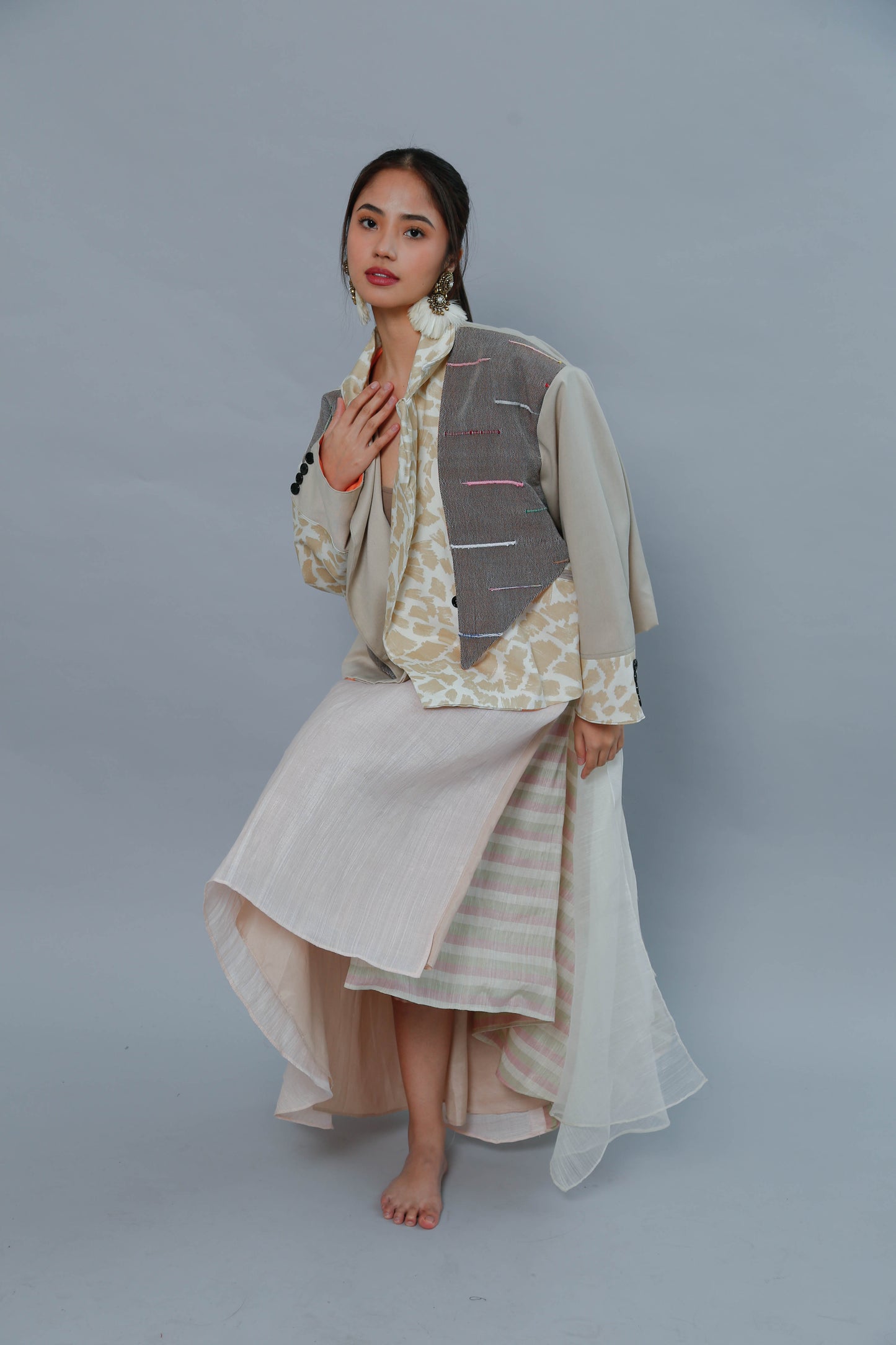 Busilak Oversized Jacket with Linen Lining