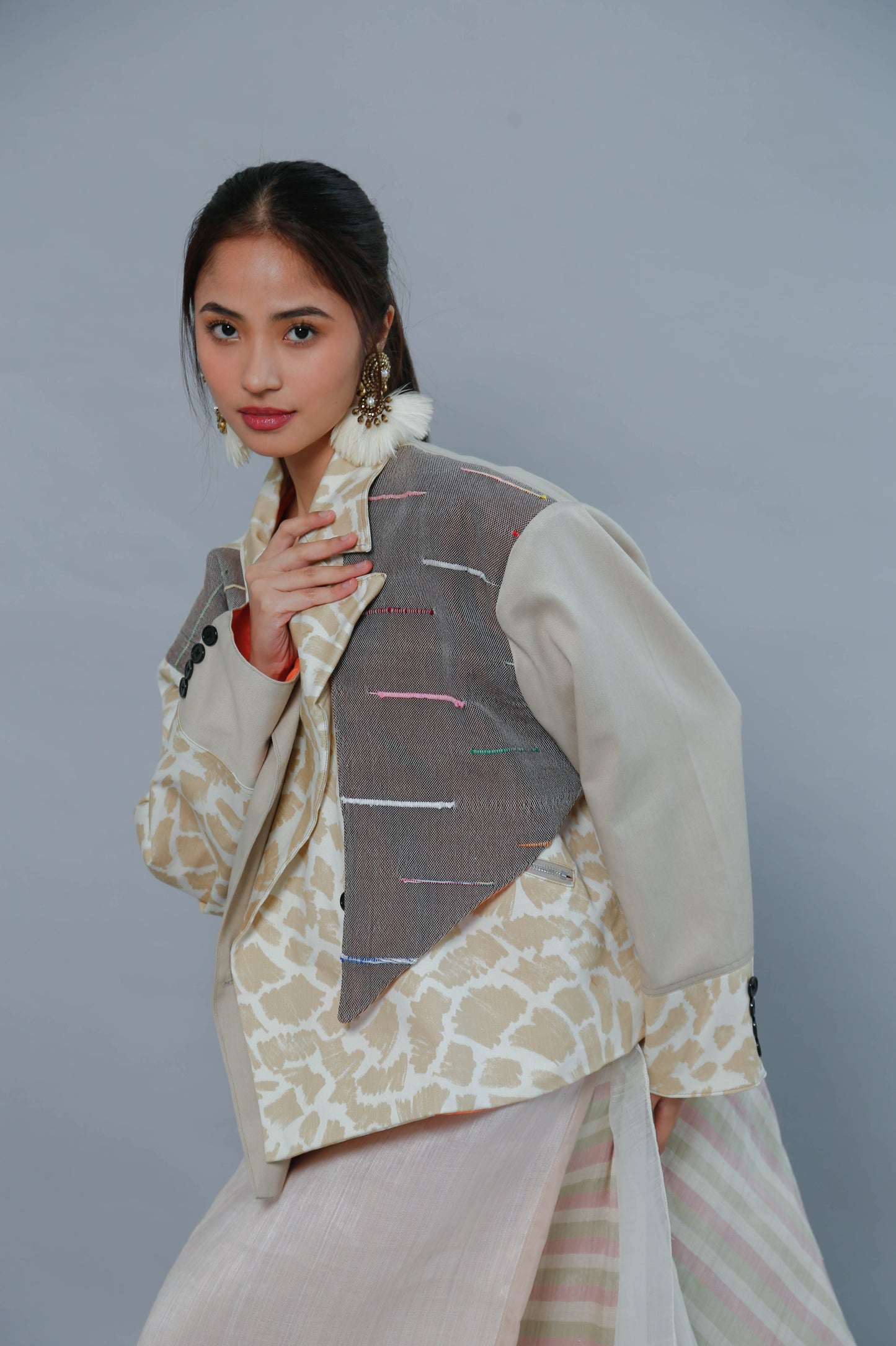 Busilak Oversized Jacket with Linen Lining