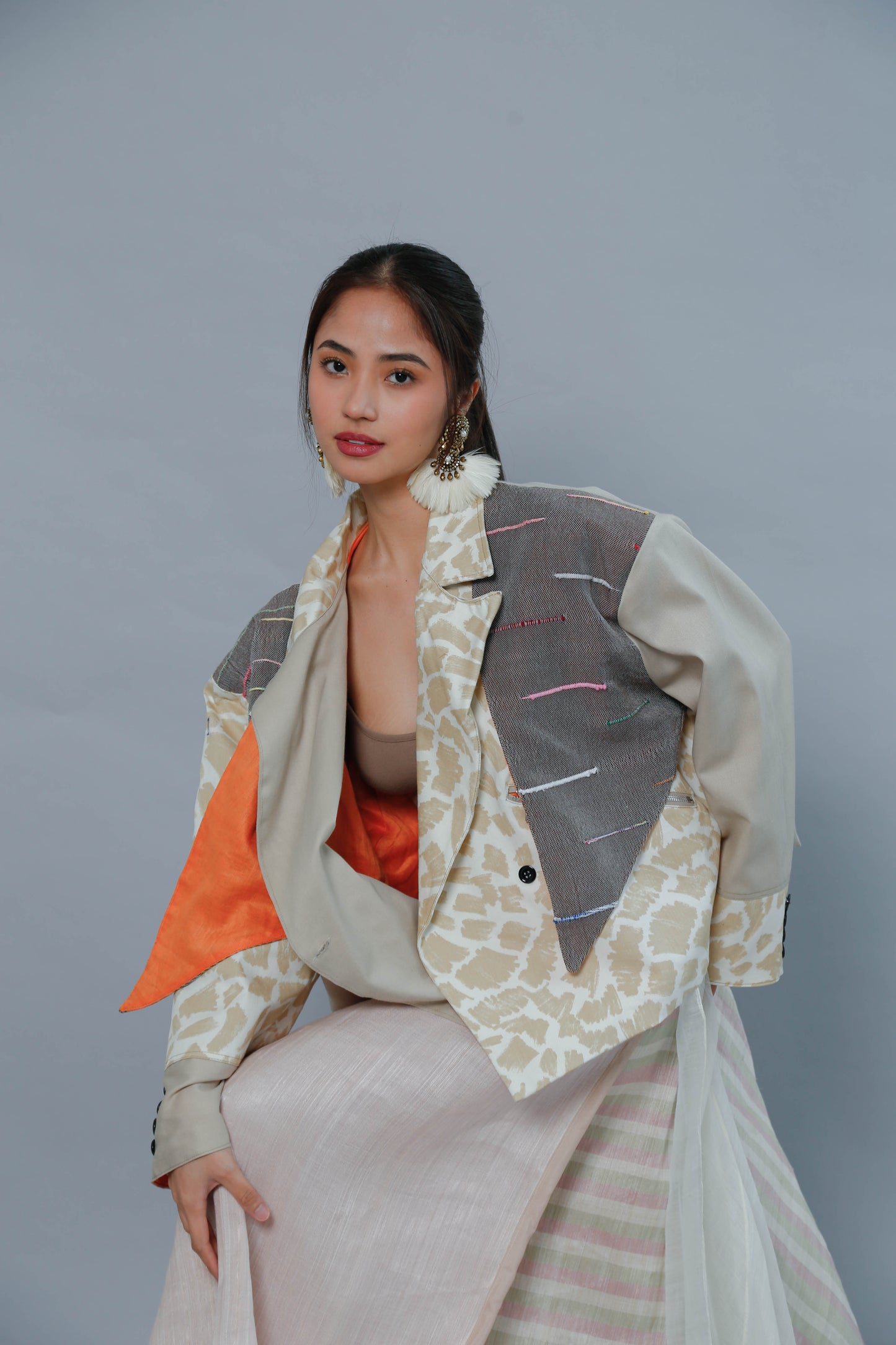 Busilak Oversized Jacket with Linen Lining