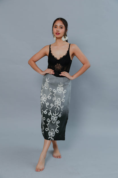 Wrap-Around Skirt in Calado Burda from Lumban, Laguna