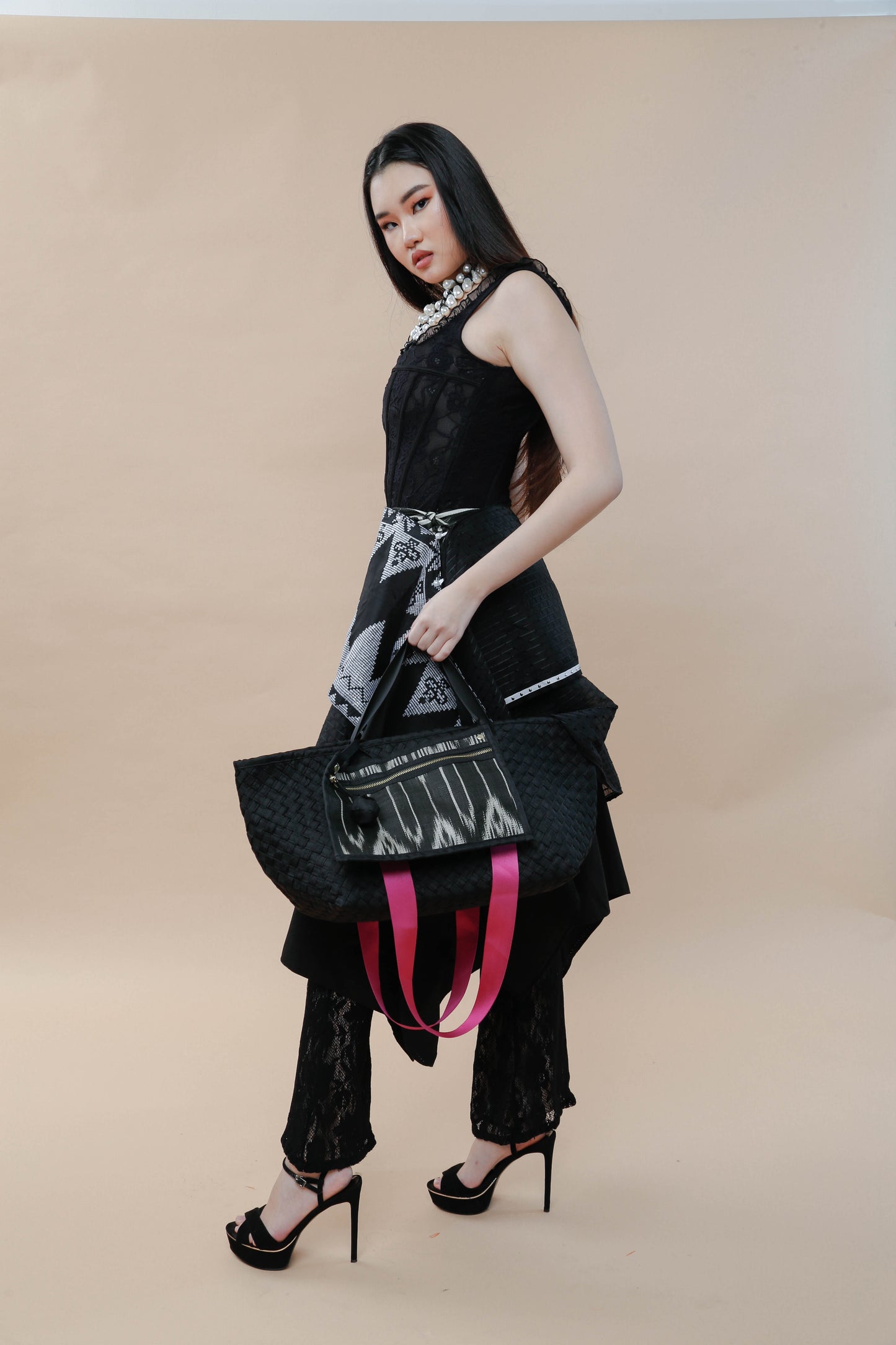 Manila Tote Bag with Black Tnalak of Cotabato