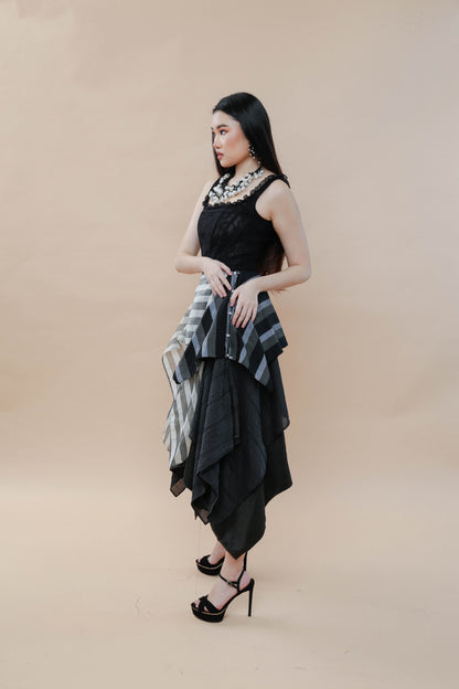 Black Sibagat Abaca Freestyle Skirt