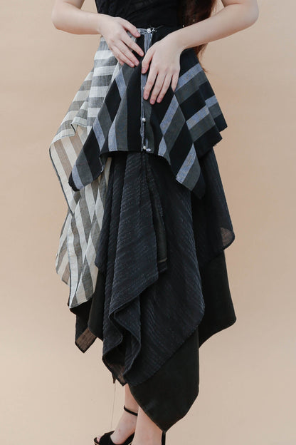 Black Sibagat Abaca Freestyle Skirt