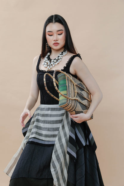 Detalya Bambo Bag by Teduray Tribe with  Green Ifugao Weave