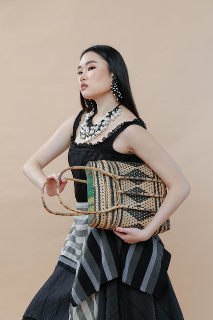 Detalya Bambo Bag by Teduray Tribe with  Green Ifugao Weave