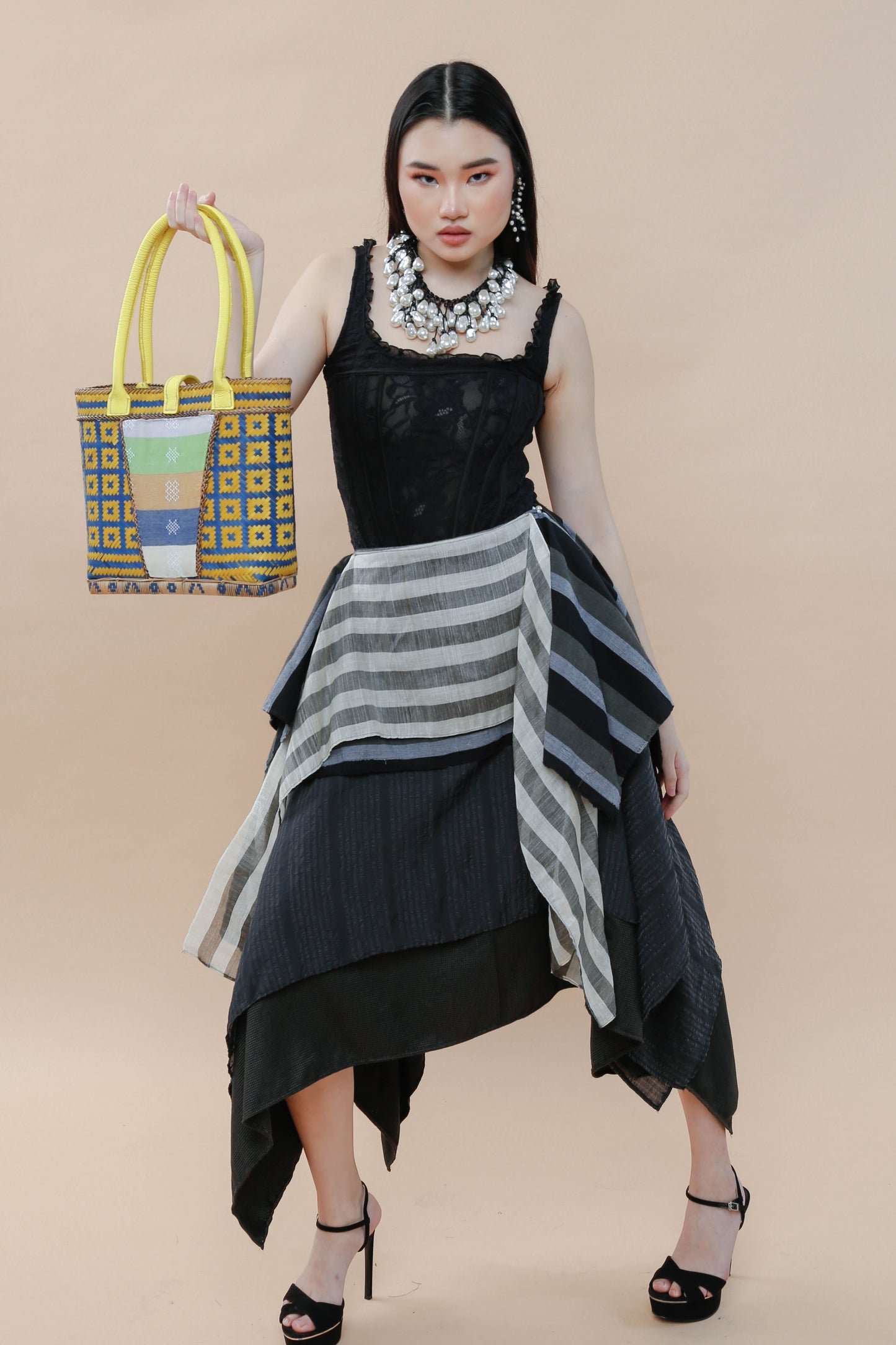 Detalye Bamboo Bag by the Teduray Tribe with Yellow Cow Skin