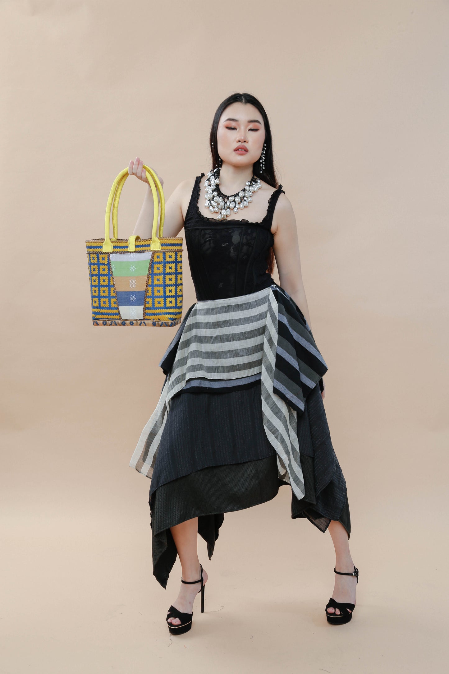 Detalye Bamboo Bag by the Teduray Tribe with Yellow Cow Skin