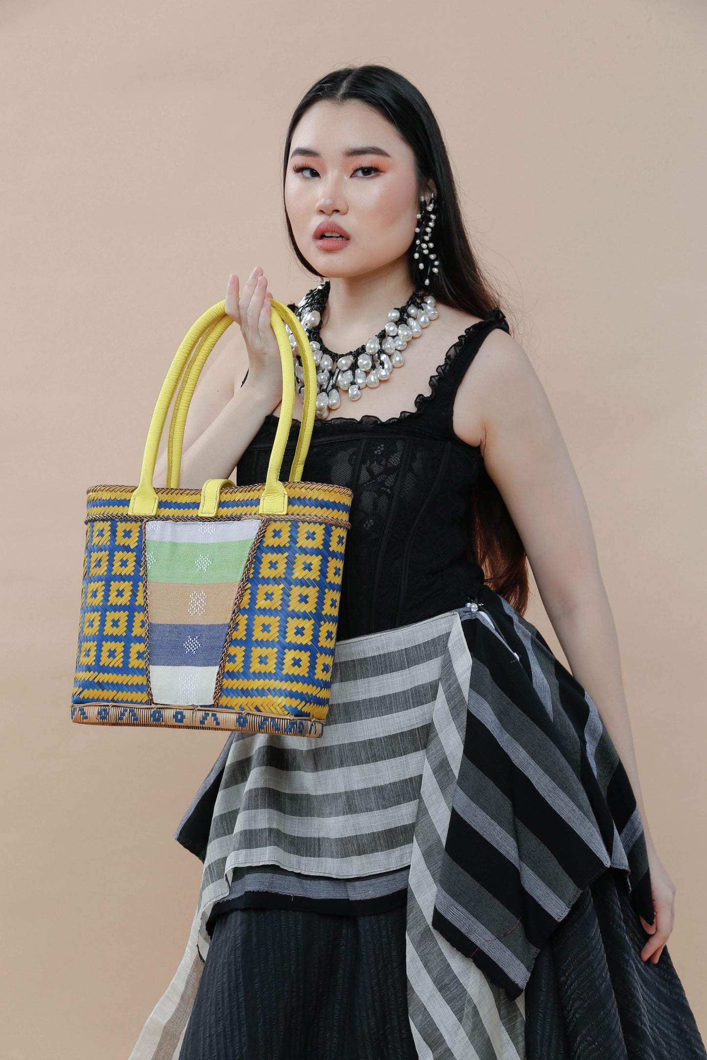 Detalye Bamboo Bag by the Teduray Tribe with Yellow Cow Skin