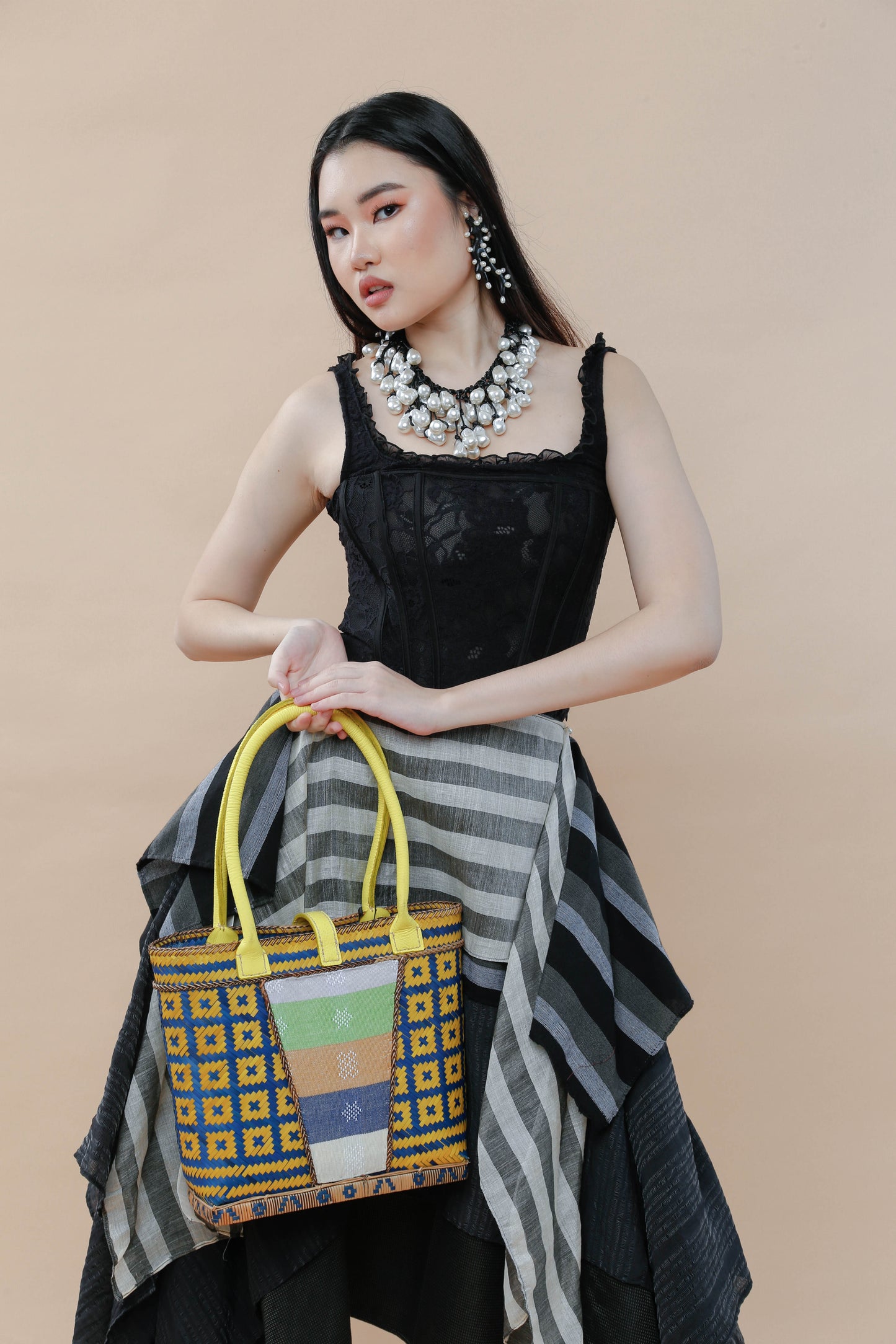 Detalye Bamboo Bag by the Teduray Tribe with Yellow Cow Skin
