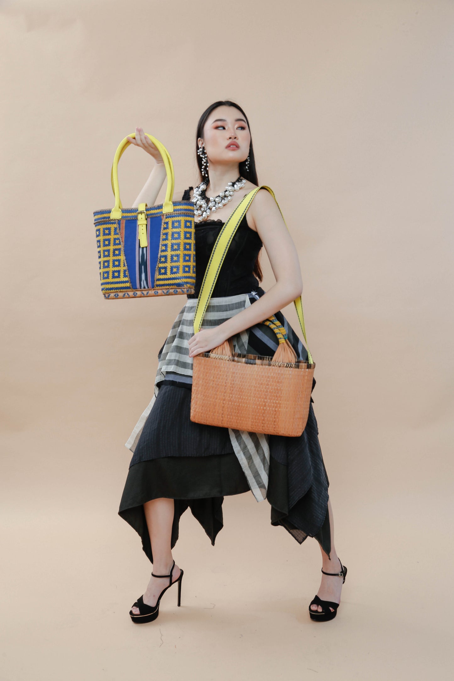 Detalye Bamboo Bag by the Teduray Tribe with Yellow Cow Skin