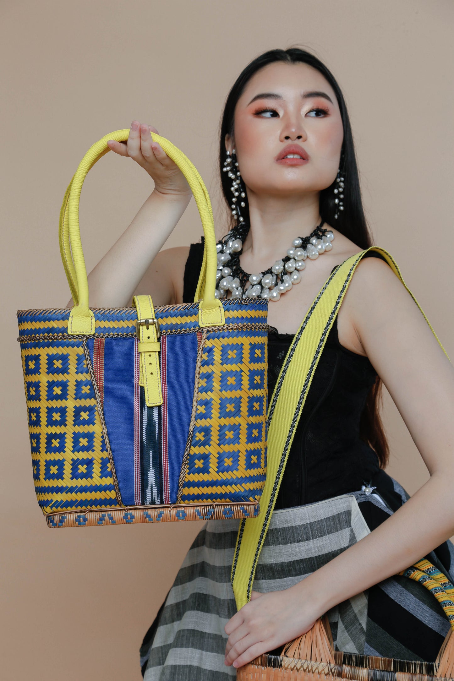 Detalye Bamboo Bag by the Teduray Tribe with Yellow Cow Skin