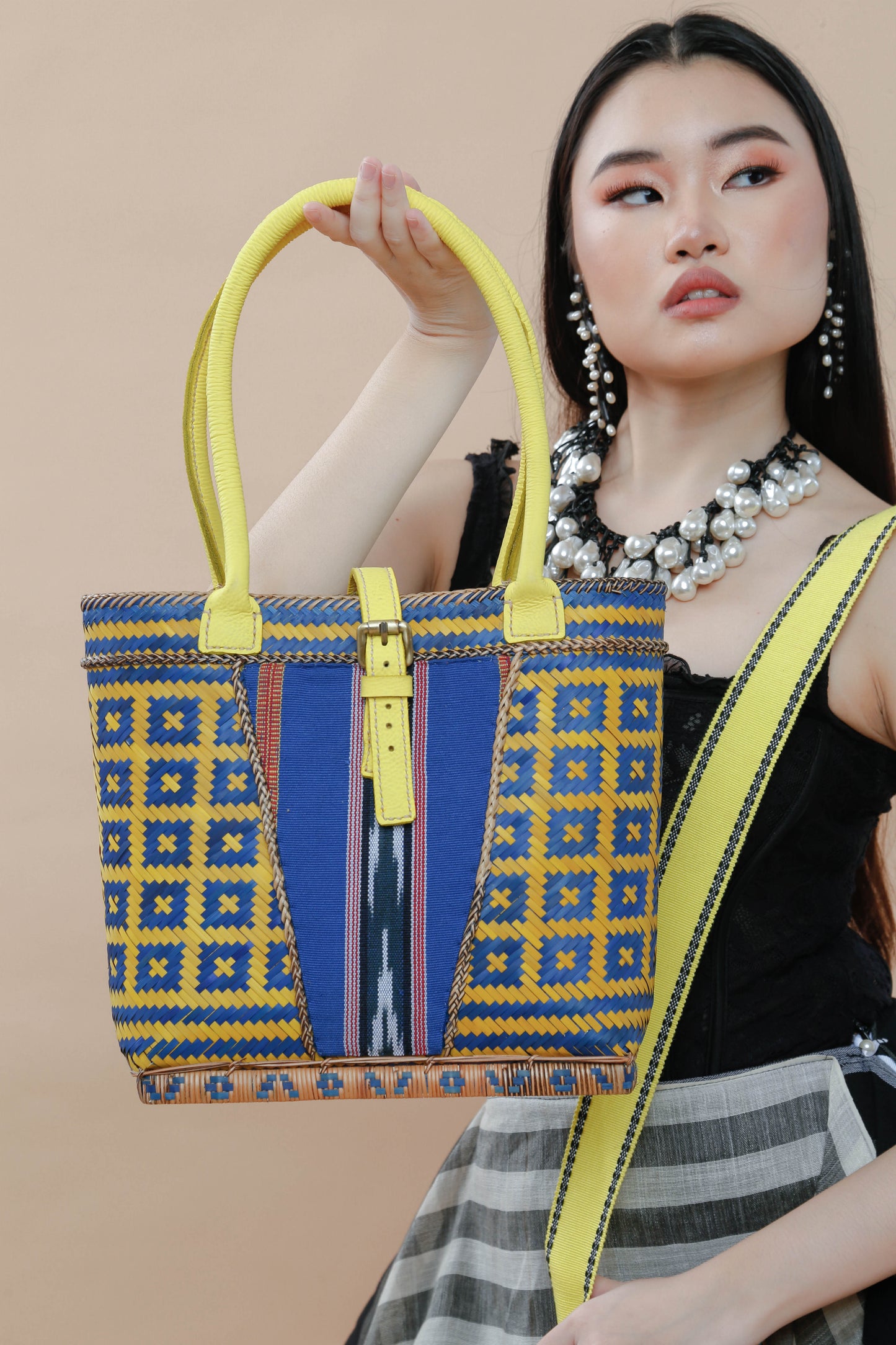 Detalye Bamboo Bag by the Teduray Tribe with Yellow Cow Skin