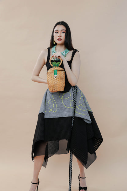 Detalye Pineapple Wicker Bucket Bag