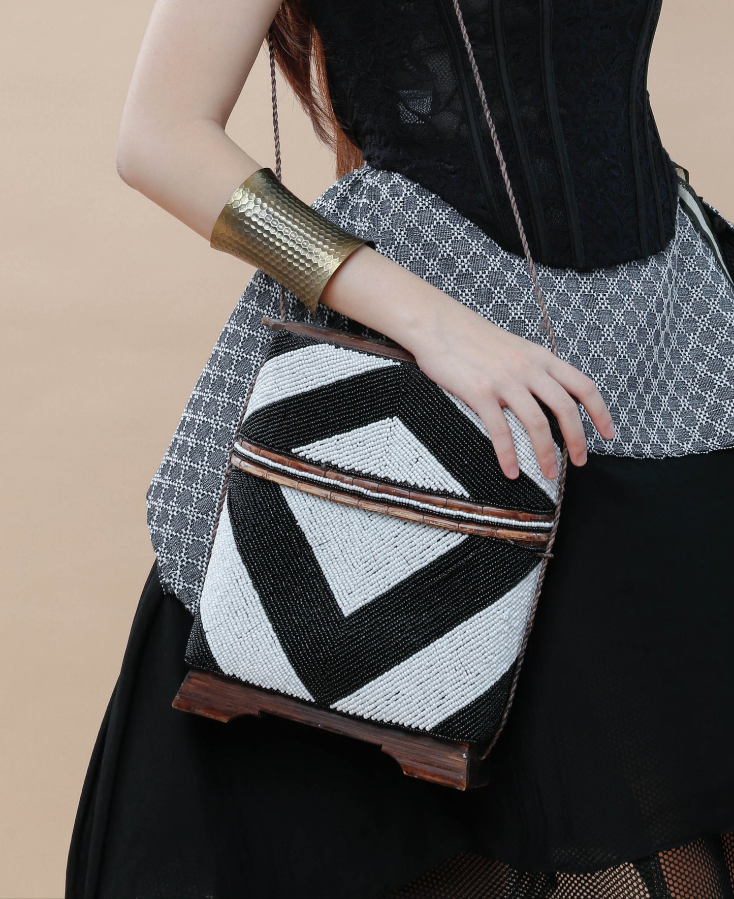 Detalye Fully Beaded Palawan Bamboo Bag