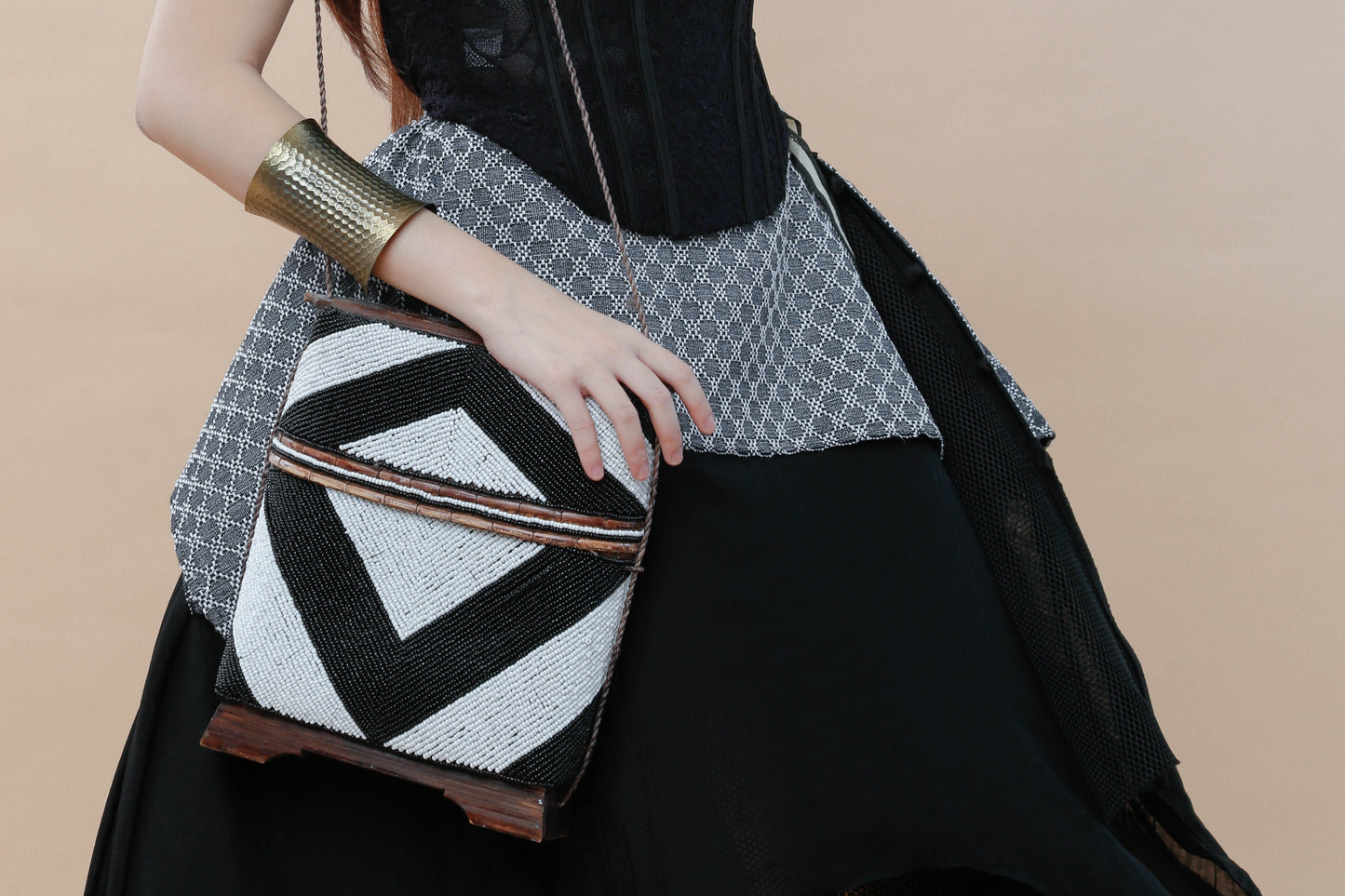 Detalye Fully Beaded Palawan Bamboo Bag