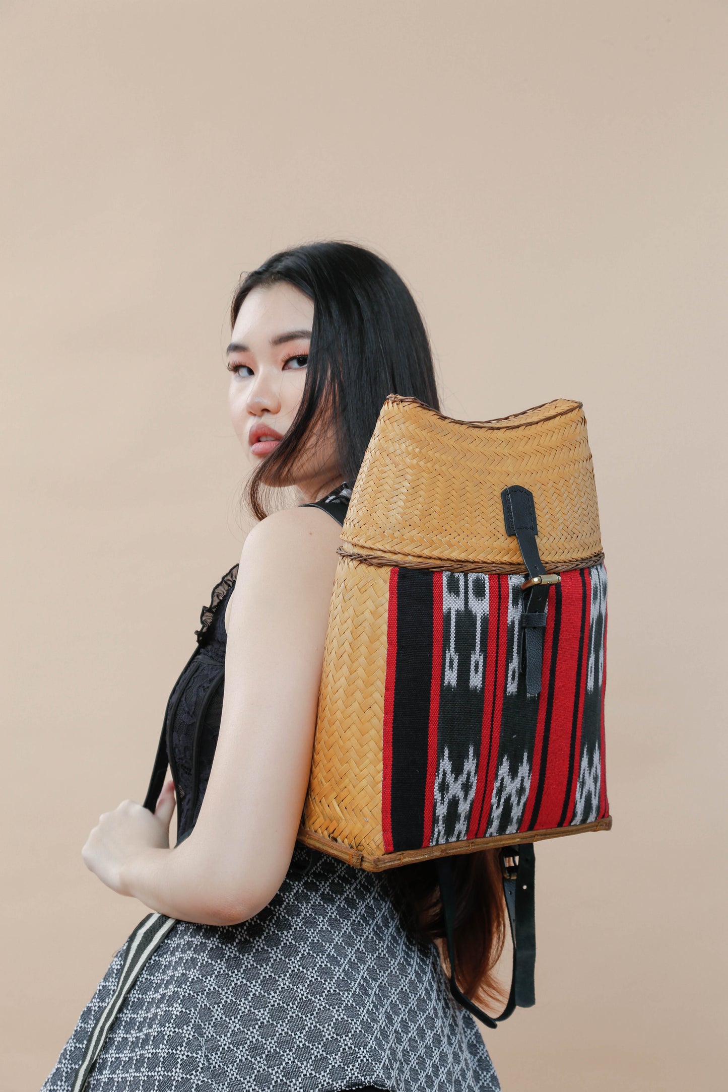 Detalye Bambook Backpack by the Teduray Tribe with Ikat Weave of Cordillera