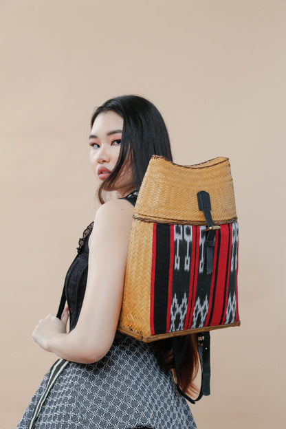 Detalye Bambook Backpack by the Teduray Tribe with Ikat Weave of Cordillera