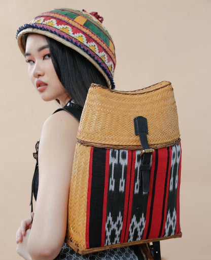 Detalye Bambook Backpack by the Teduray Tribe with Ikat Weave of Cordillera