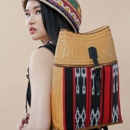 Detalye Bambook Backpack by the Teduray Tribe with Ikat Weave of Cordillera