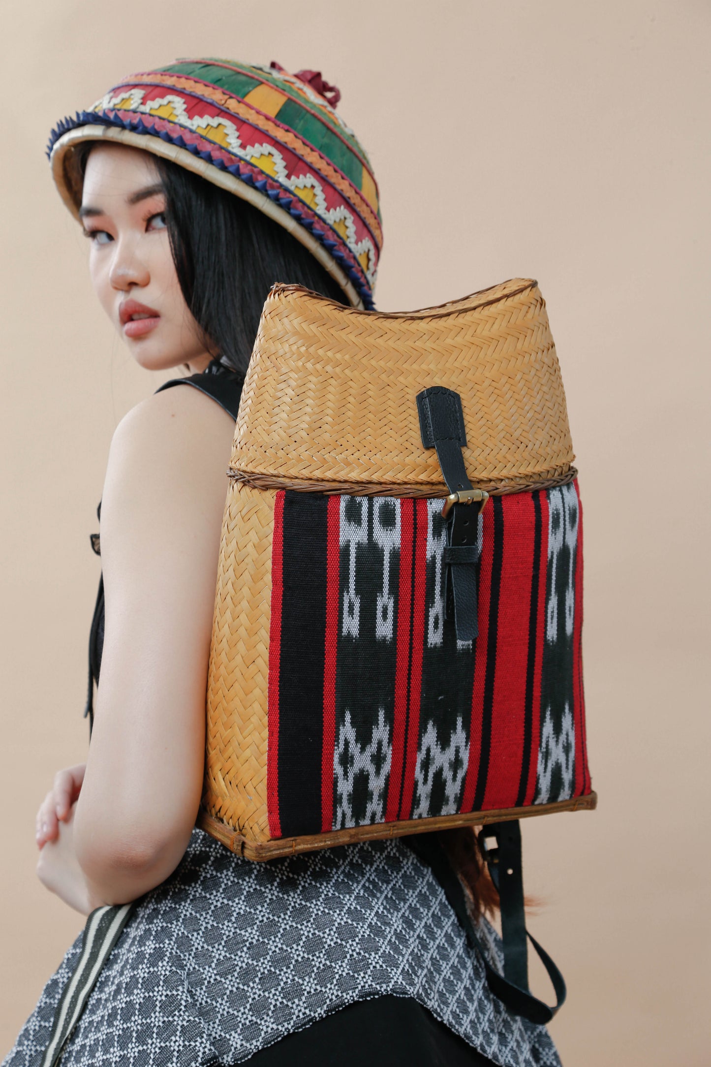 Detalye Bambook Backpack by the Teduray Tribe with Ikat Weave of Cordillera