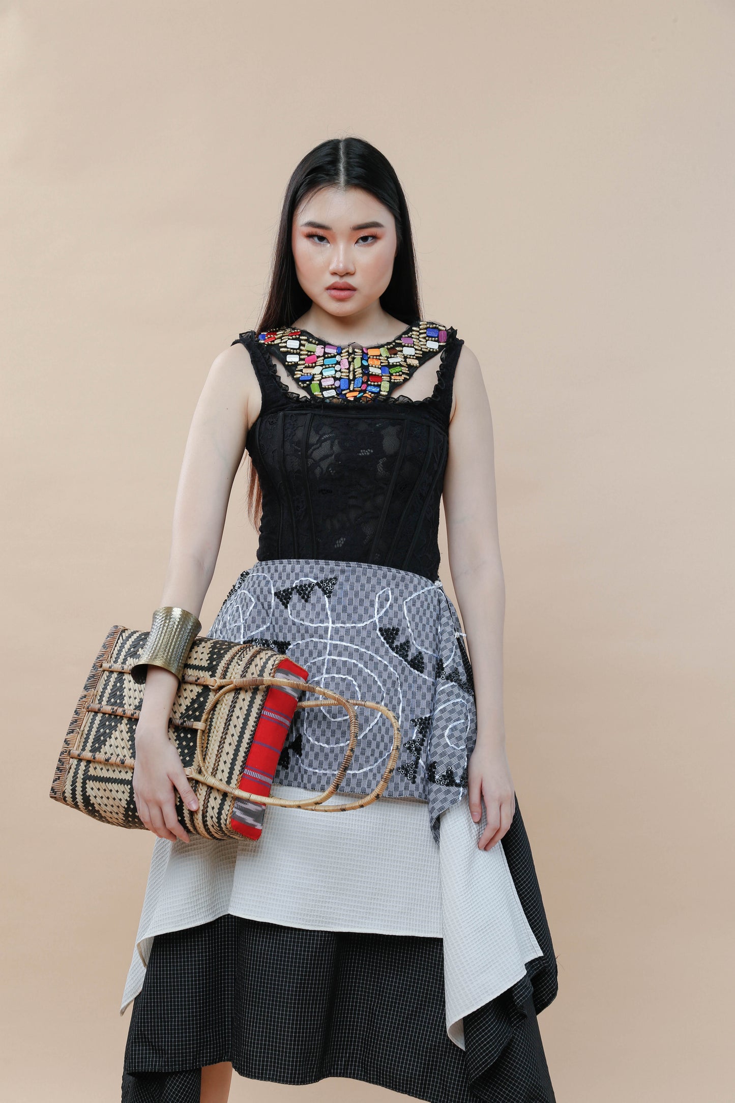 Detalye Bamboo Bag by the Teduray Tribe with Red Ifugao Weave