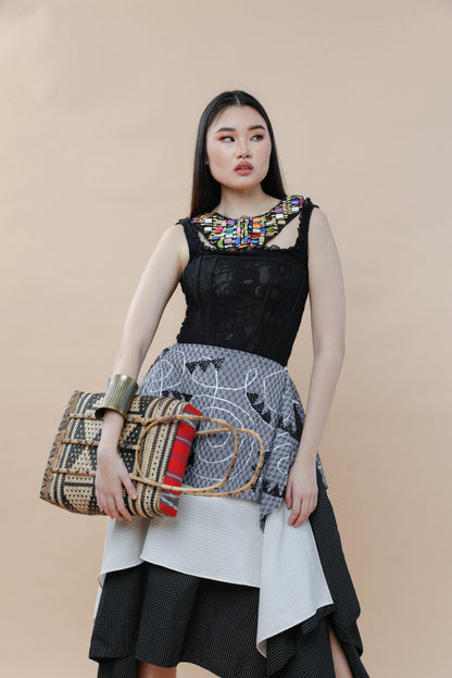 Detalye Bamboo Bag by the Teduray Tribe with Red Ifugao Weave