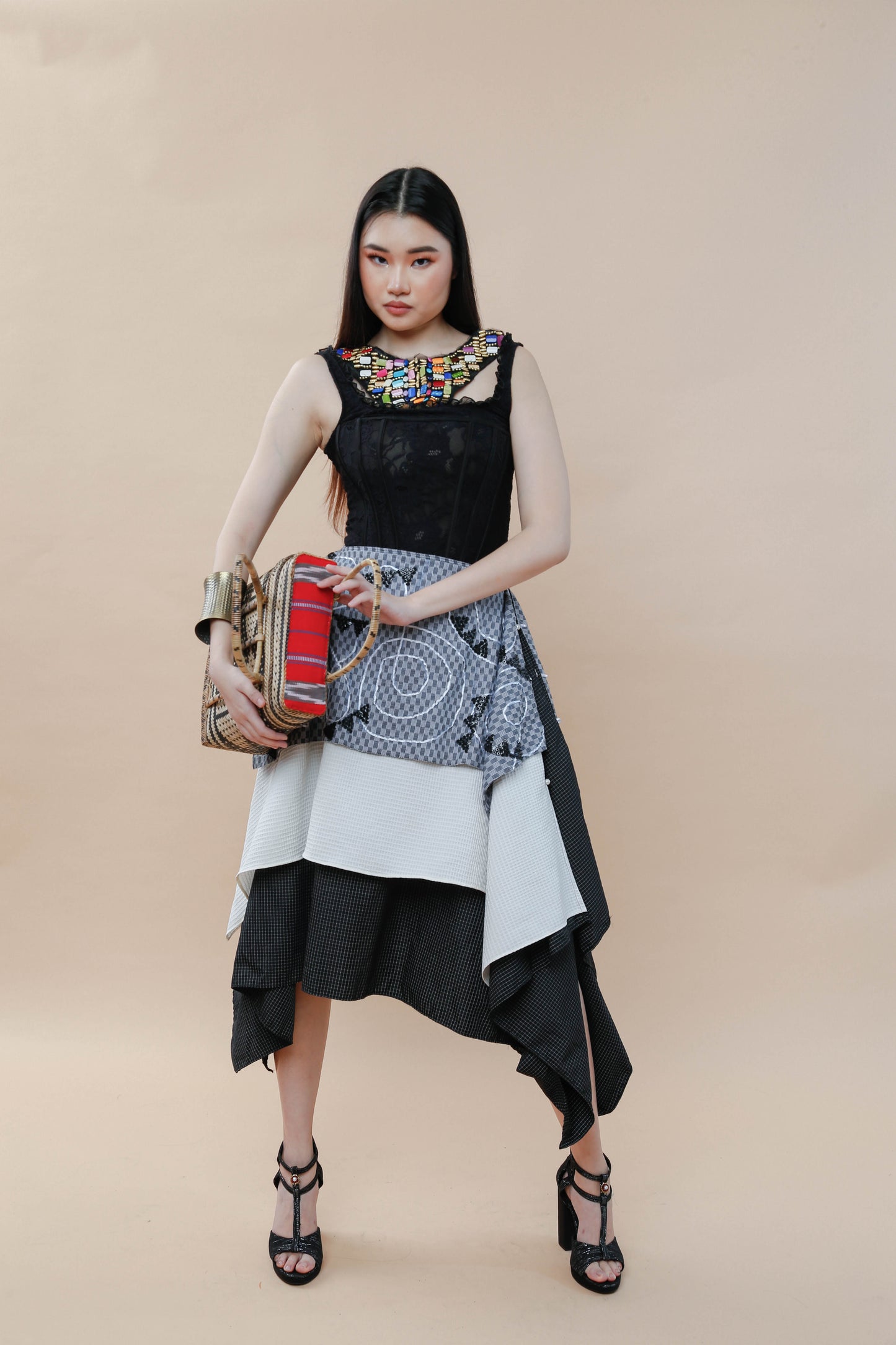 Detalye Bamboo Bag by the Teduray Tribe with Red Ifugao Weave