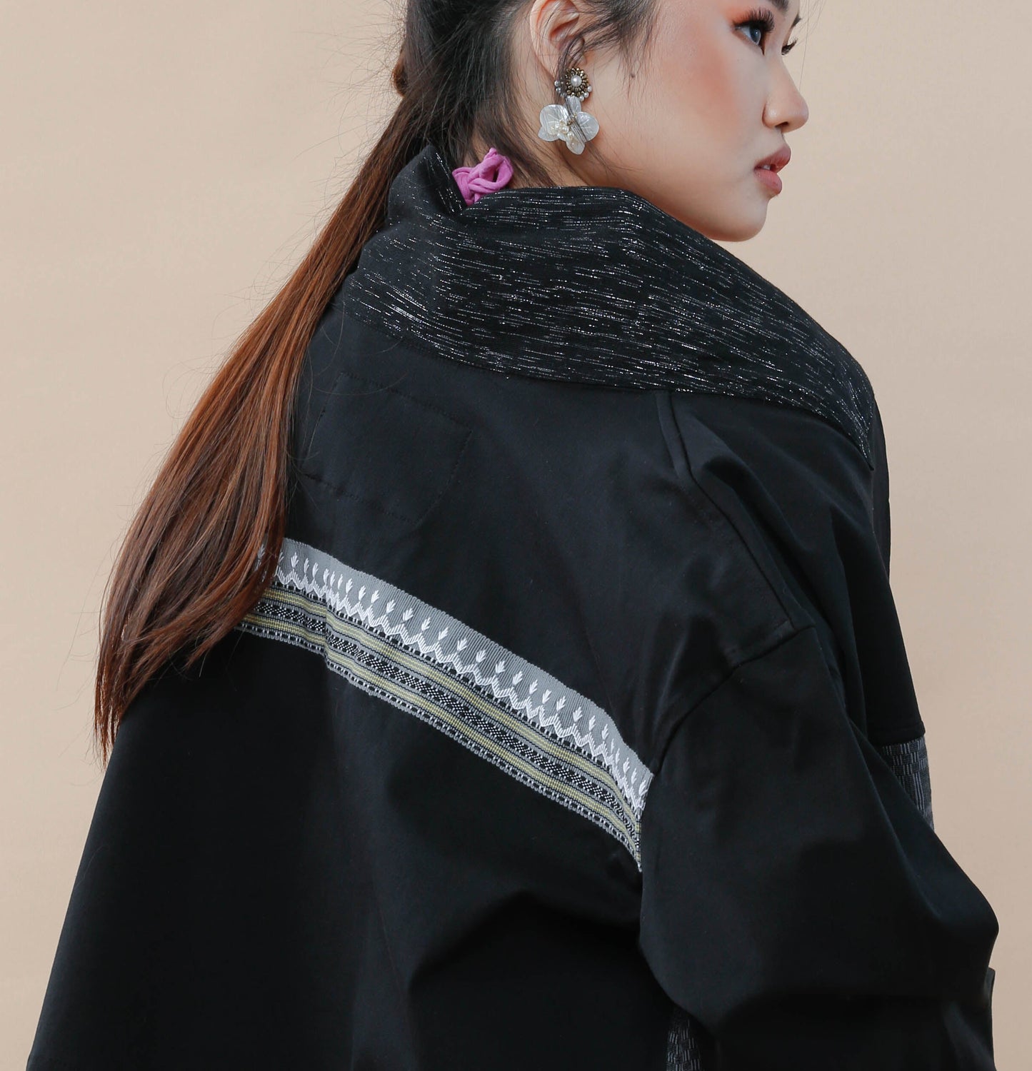 Rokstar Jacket in Black Kundiman and Metallic Hablon Weaves