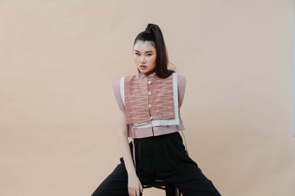 Pinagpala in Oldrose Bib in Cotton Tnalak of Cotabato
