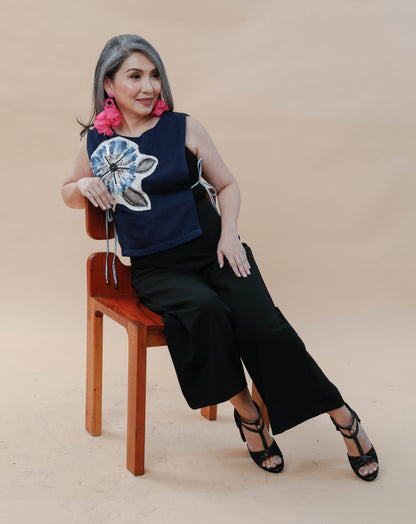 Kalinga Blue Bib with Hand Beaded Applique