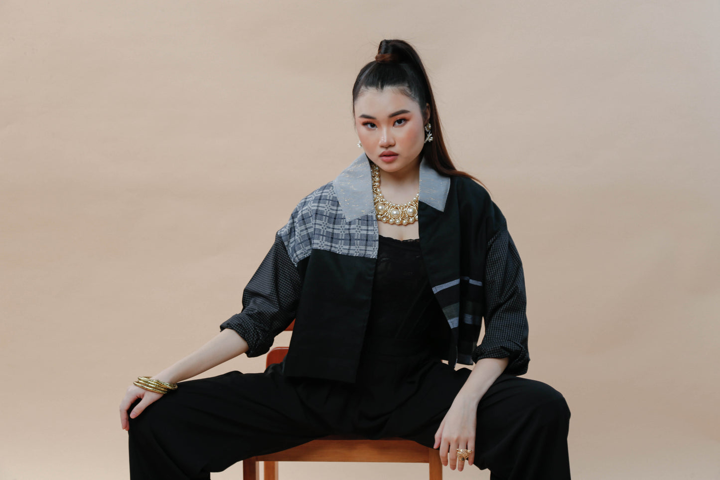 Rockstar Jacket in Black Binakol and Kantarines Stripes