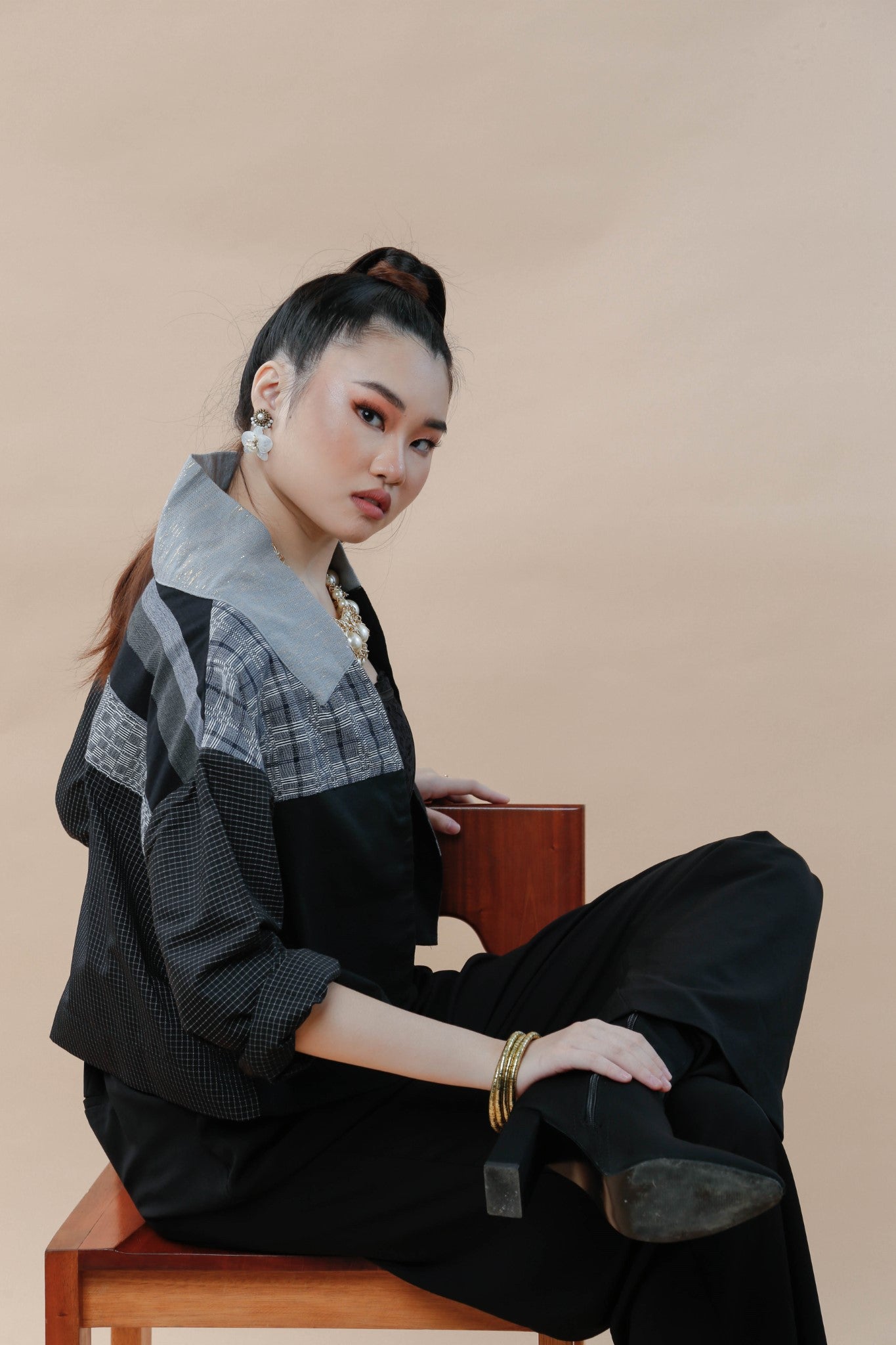 Rockstar Jacket in Black Binakol and Kantarines Stripes