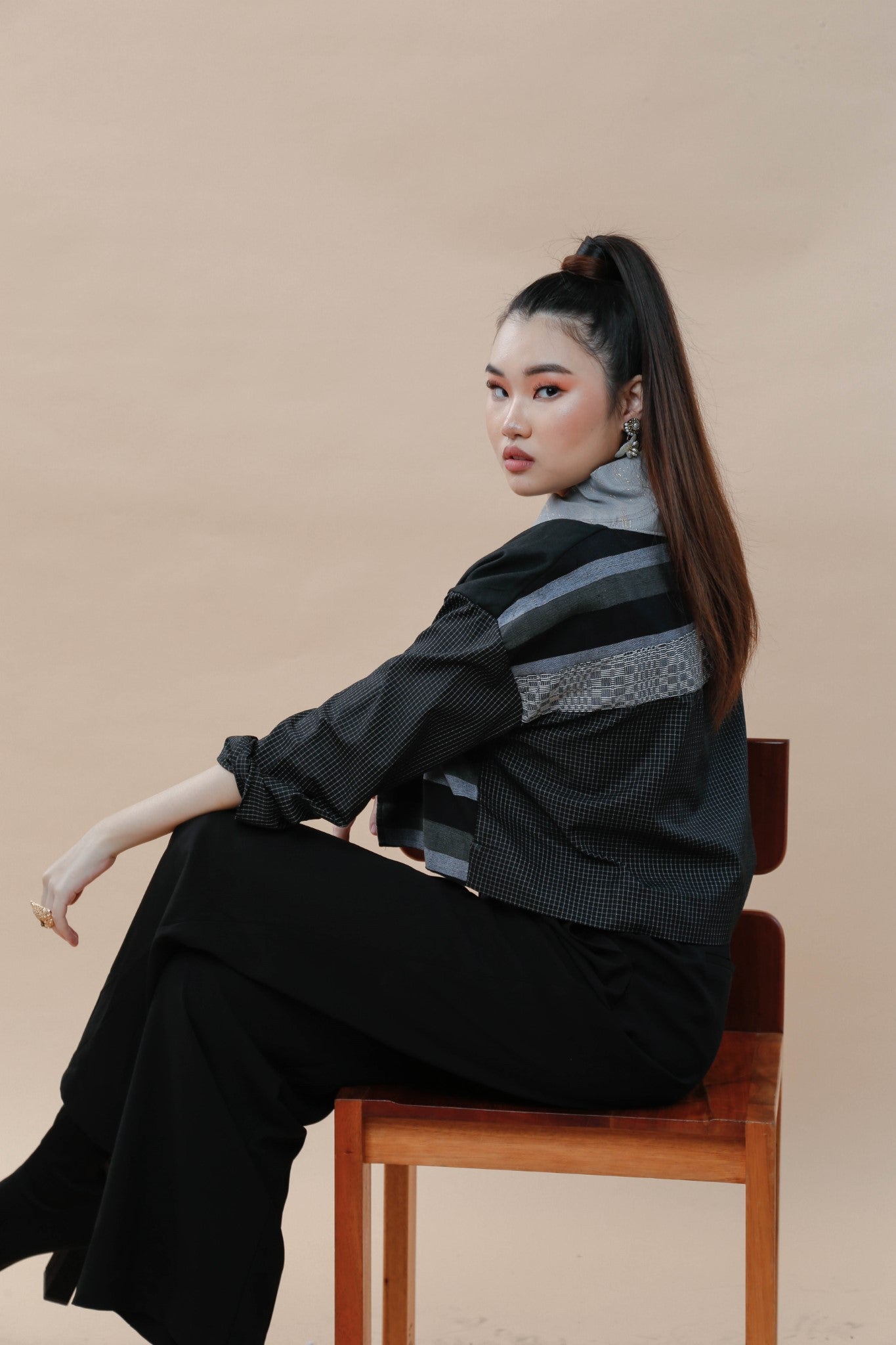Rockstar Jacket in Black Binakol and Kantarines Stripes
