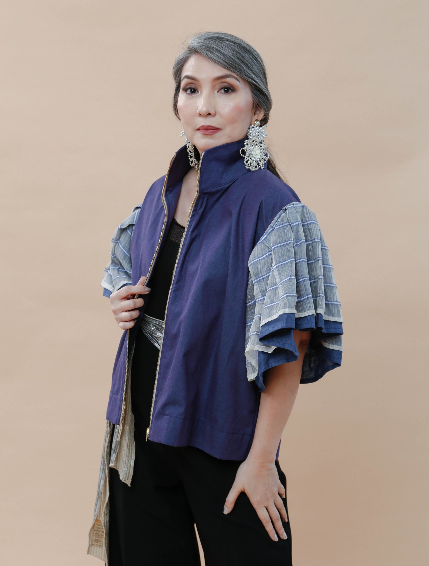 Gantimpala in Stripes Blue Pina Weave of Aklan